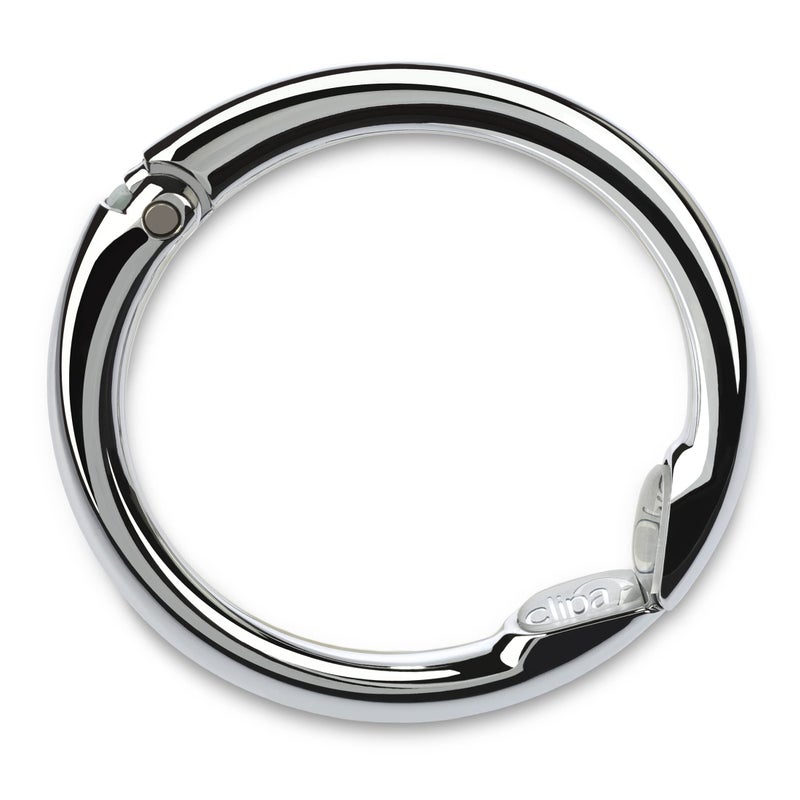 Clipa Bag Hanger - Polished Silver - The Ring That Opens Into a Hook and Hangs in Just 1/2" of Space, Holds 33 lbs., 3 yr. Warranty - Image 1
